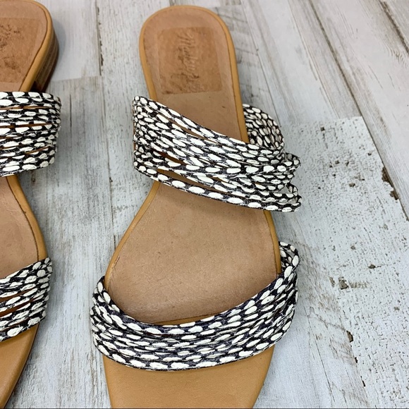 Madewell Tan Sandal with Braided Black and White Straps - Picture 3 of 11